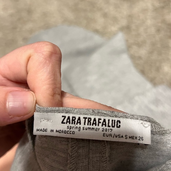 Zara Trafaluc Grey Bodycon Stretch Back Slit Knee Length Casual Dress size S - Picture 5 of 7